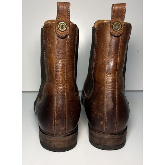 Frye Melissa Chelsea Boots in Brown Leather Size 7.5 Classic Rustic-Chic Rugged - Picture 3 of 13